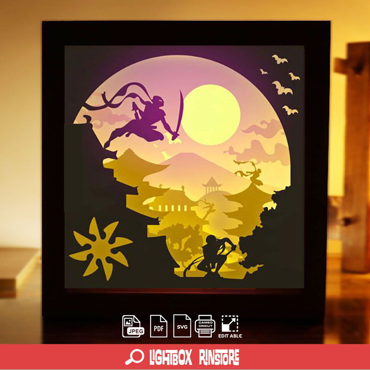 Slot machine casino paper light box template, shadow box template ...