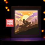 Snowmobile sport paper light box template, shadow box template, shadow box art, Cutting Cricut, Layered svg file DIY #103