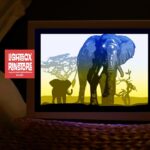 Elephant Mother paper light box template, shadow box template, shadow box art, Cutting Cricut, Layered svg file DIY #113