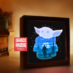 Baby Yoda Papercut Lightbox Template  paper light box template, shadow box template, shadow box art, Cutting Cricut, Layered svg file DIY SVG #136