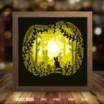 BOGO Happy Easter paper light box template, shadow box template, shadow box art, Cutting Cricut, Layered svg file DIY #137