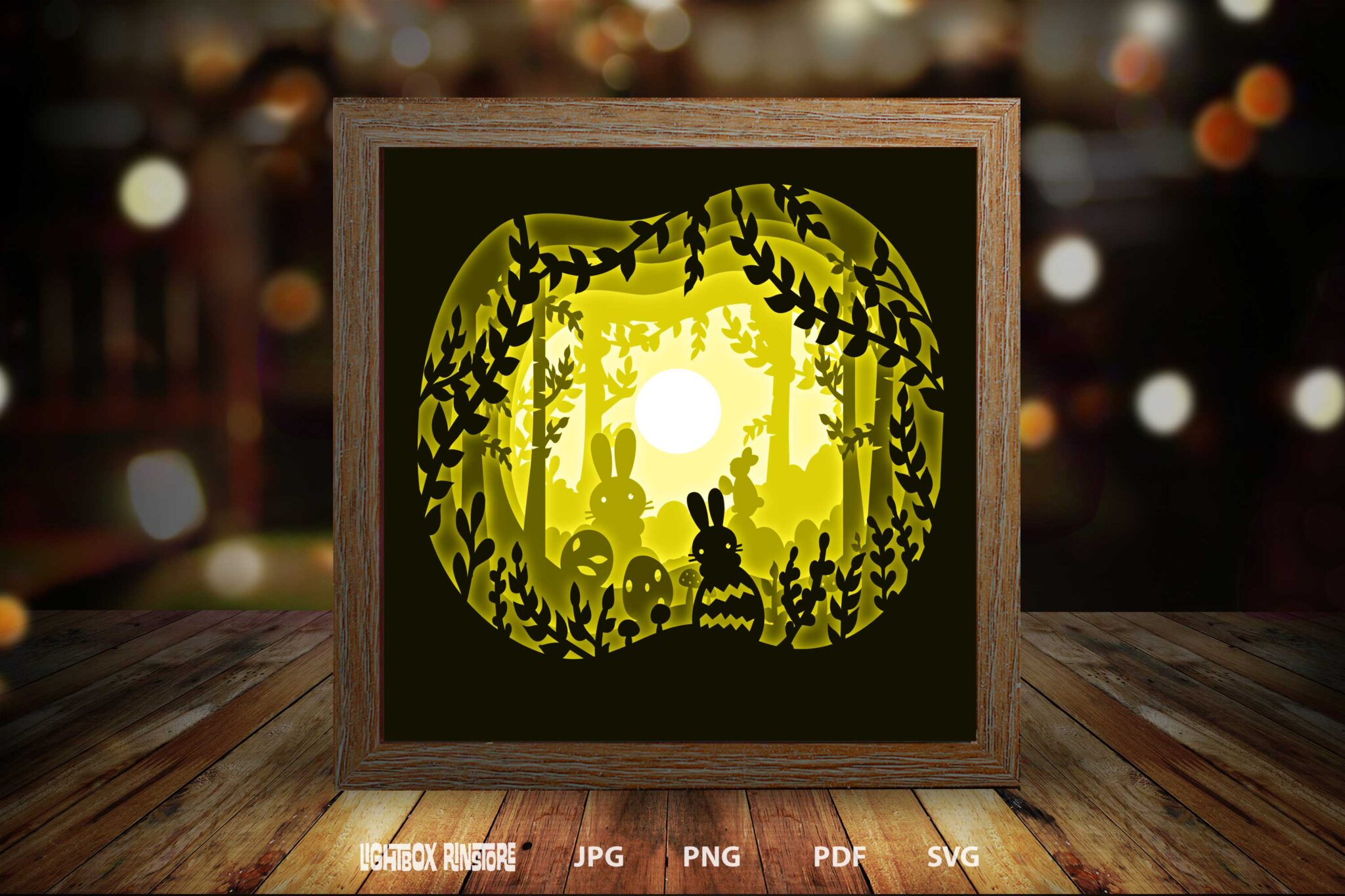 BOGO Happy Easter paper light box template, shadow box template, shadow ...