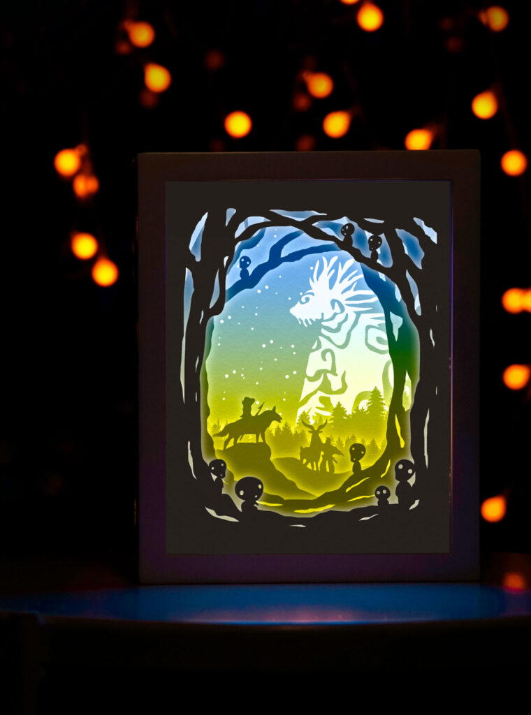 Mononoke paper light box template, shadow box template, shadow box art ...