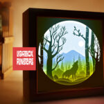 Wolf paper light box template, shadow box template, shadow box art, Cutting Cricut, Layered svg file DIY #148