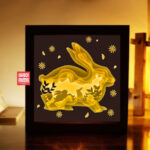 Rabbit Bunny Easter paper light box template, shadow box template, shadow box art, Cutting Cricut, Layered svg file DIY #154