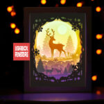Deer Spirit paper light box template, shadow box template, shadow box art, Cutting Cricut, Layered svg file DIYs #18
