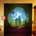 Wedding gifts paper light box template, shadow box template, shadow box art, Cutting Cricut, Layered svg file DIY #190