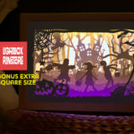 Halloween paper light box template, shadow box template, shadow box art, Cutting Cricut, Layered svg file DIY #194