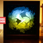 Beyond the Sea paper light box template, shadow box template, shadow box art, Cutting Cricut, Layered svg file DIY #212