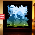 Snow Board paper light box template, shadow box template, shadow box art, Cutting Cricut, Layered svg file DIY #213