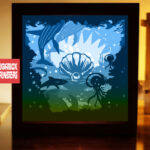 Beyond the Sea paper light box template, shadow box template, shadow box art, Cutting Cricut, Layered svg file DIY #214