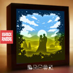 Wedding paper light box template, shadow box template, shadow box art, Cutting Cricut, Layered svg file DIYs #230