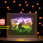 Lion King paper light box template, shadow box template, shadow box art, Cutting Cricut, Layered svg file DIY SVG #45