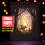 Mononoke Princess paper light box template, shadow box template, shadow box art, Cutting Cricut, Layered svg file DIY #59