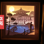 Kinkakuji Temple paper light box template, shadow box template, shadow box art, Cutting Cricut, Layered svg file DIY #76