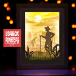Farm paper light box template, shadow box template, shadow box art, Cutting Cricut, Layered svg file DIY #79
