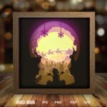 Happy Christmas paper light box template, shadow box template, shadow box art, Cutting Cricut, Layered svg file DIYs #51