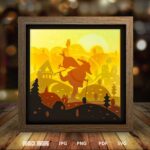Santa Claus paper light box template, shadow box template, shadow box art, Cutting Cricut, Layered svg file DIY #106