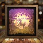 Deer Spirit paper light box template, shadow box template, shadow box art, Cutting Cricut, Layered svg file DIYs #9