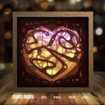 Heart Robot Valentine Gifts paper light box template, shadow box template, shadow box art, Cutting Cricut, Layered svg file DIY #47