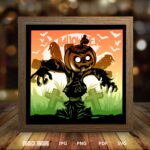 Happy Halloween paper light box template, shadow box template, shadow box art, Cutting Cricut, Layered svg file DIY #191