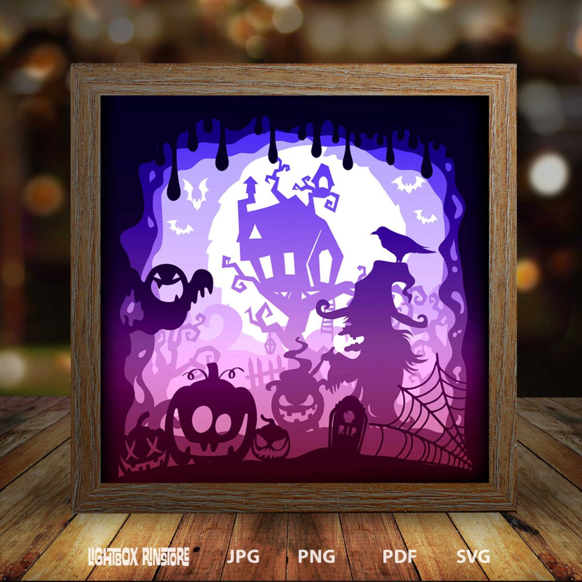 Deer Spirit paper light box template, shadow box template, shadow box ...