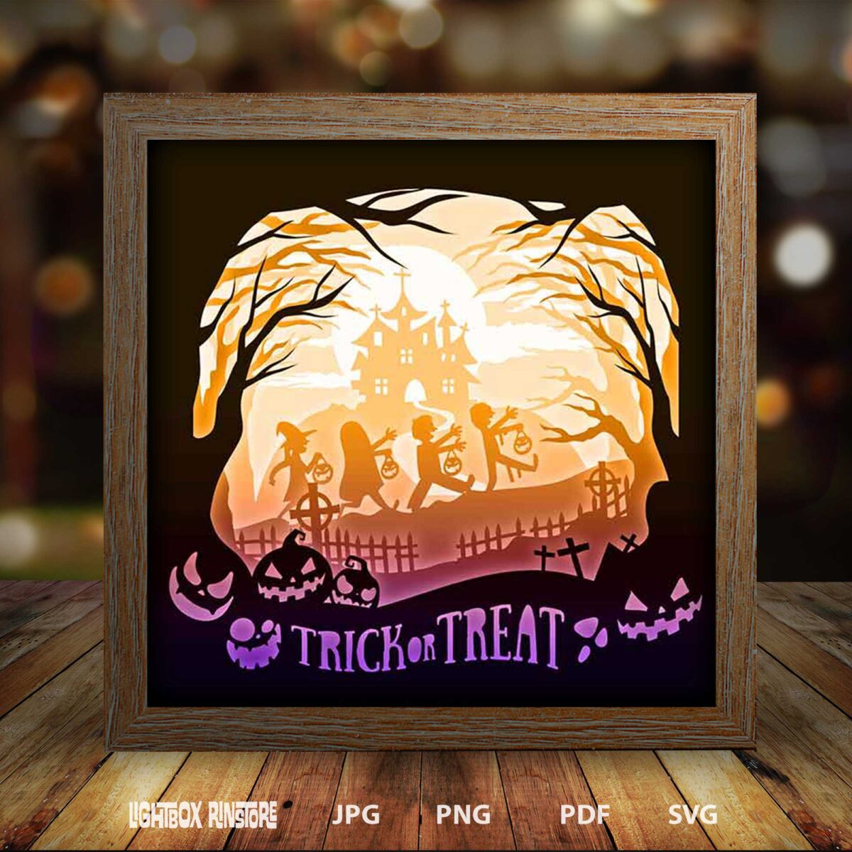 Merry Christmas paper light box template, shadow box template, shadow