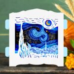 Starry night 3D Pop Up Card 3D Pop Up Card template Greeting Pop Up Card Birthday Card Anniversary Paper cut Template Pop-up Card 3D Pop Up DIY 2