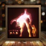 I love Dad paper light box template, shadow box template, shadow box art, Cutting Cricut, Layered svg file DIY #176