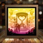 Wedding gifts paper light box template, shadow box template, shadow box art, Cutting Cricut, Layered svg file DIY #167