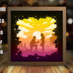 Marriage proposal paper light box template, shadow box template, shadow box art, Cutting Cricut, Layered svg file DIYs #294