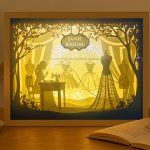 Fashion designer paper light box template, shadow box template, shadow box art, Cutting Cricut, Layered svg file DIYs #327